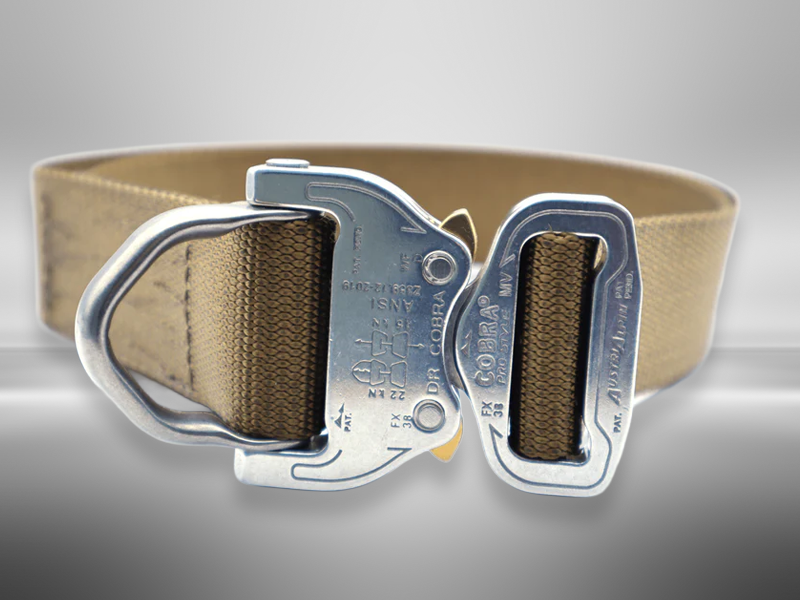 CLEARANCE 1.5" Klik Belts Cobra® 1-Ply D-Ring Polished Aluminum Buckle Belt