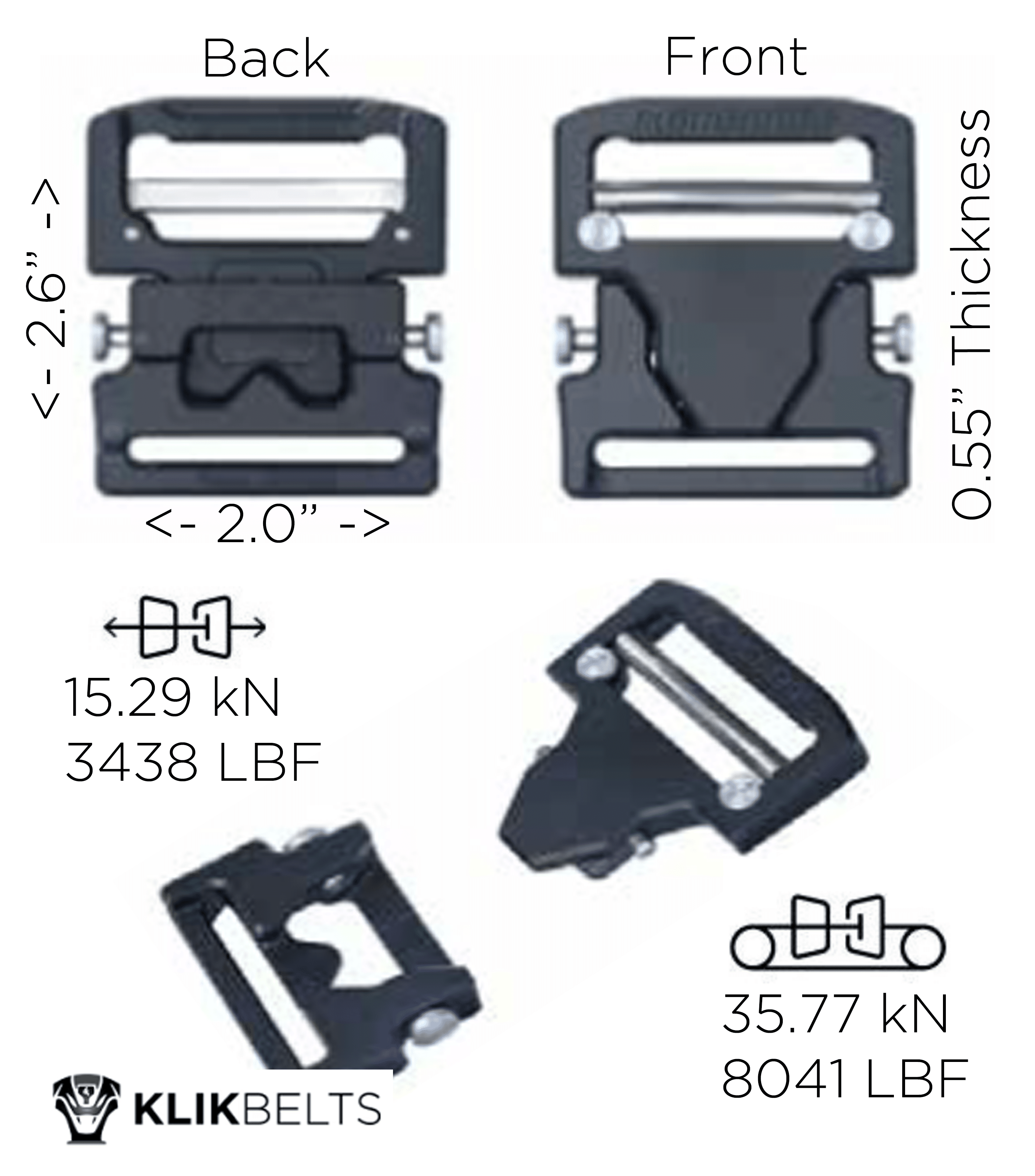 1.5" Klik Belt 1-Ply SX Industries Mongoose Buckle Belt